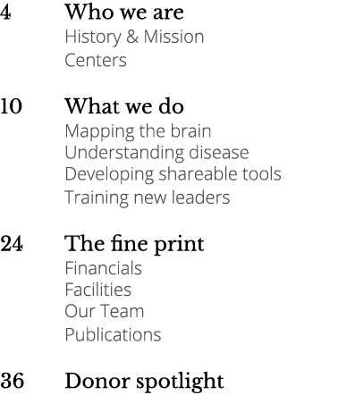 4 Who we are History & Mission Centers 10 What we do Mapping the brain Understanding disease Developing shareable too...