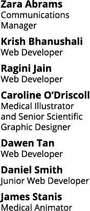Zara Abrams Communications Manager Krish Bhanushali Web Developer Ragini Jain Web Developer Caroline O’Driscoll Medic...