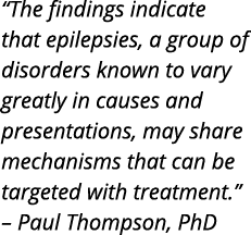  The findings indicate that epilepsies  a group of disorders known to vary greatly in causes and presentations  may s   