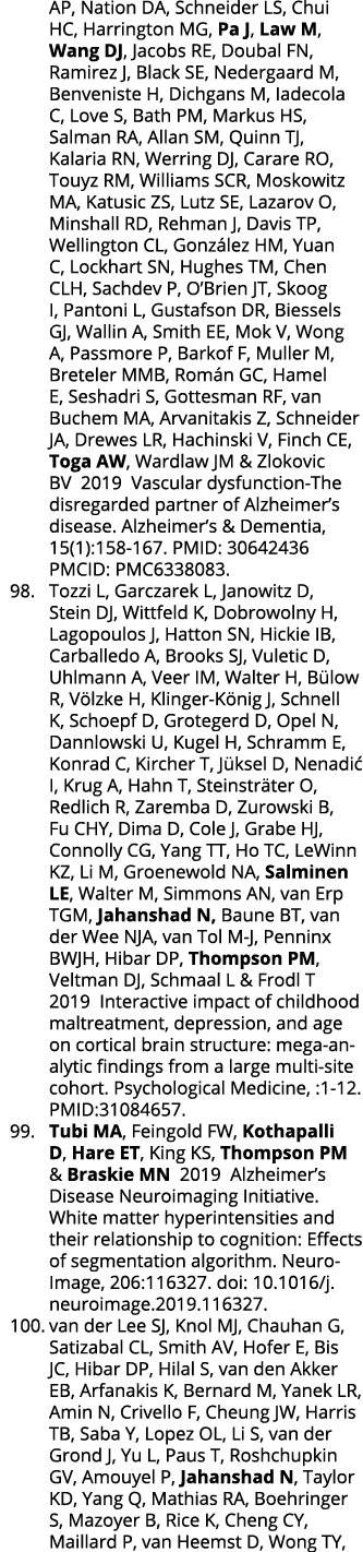 AP, Nation DA, Schneider LS, Chui HC, Harrington MG, Pa J, Law M, Wang DJ, Jacobs RE, Doubal FN, Ramirez J, Black SE,   