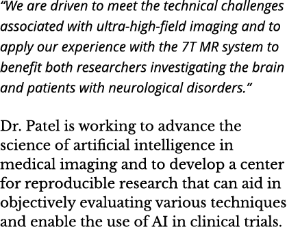  We are driven to meet the technical challenges associated with ultra-high-field imaging and to apply our experience    