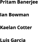 Pritam Banerjee Ian Bowman Kaelan Cotter Luis Garcia 