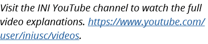Visit the INI YouTube channel to watch the full video explanations  https:  www youtube com user iniusc videos 