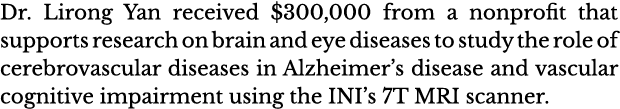 Dr  Lirong Yan received  300,000 from a nonprofit that supports research on brain and eye diseases to study the role    
