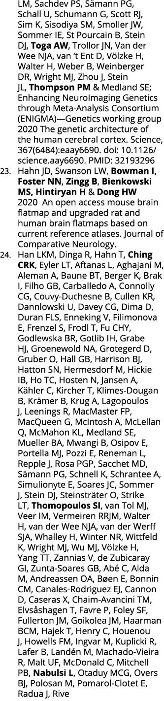 LM, Sachdev PS, Sämann PG, Schall U, Schumann G, Scott RJ, Sim K, Sisodiya SM, Smoller JW, Sommer IE, St Pourcain B,    