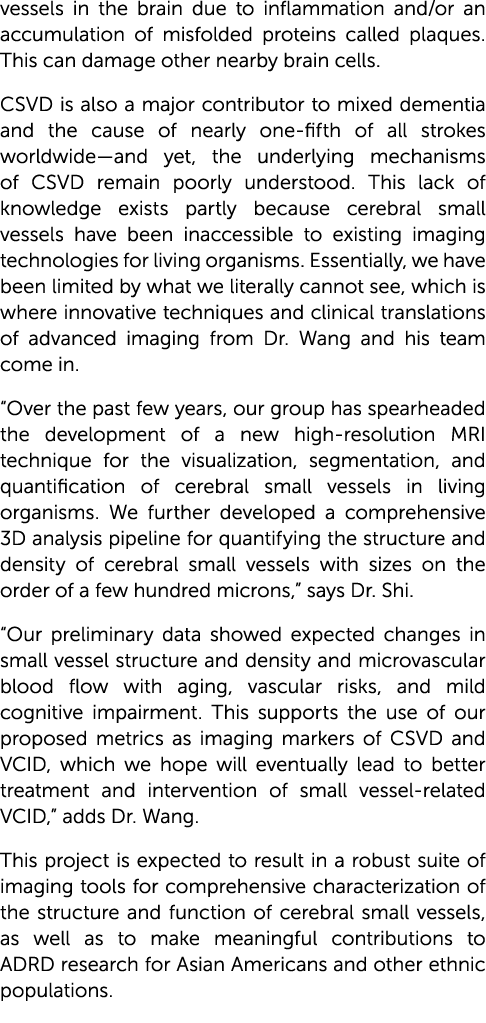 vessels in the brain due to inflammation and/or an accumulation of misfolded proteins called plaques. This can damage...