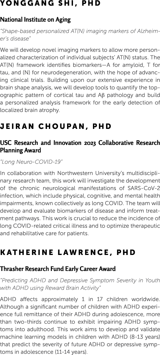 Yonggang Shi, PhD National Institute on Aging “Shape-based personalized AT(N) imaging markers of Alzheimer’s disease”...