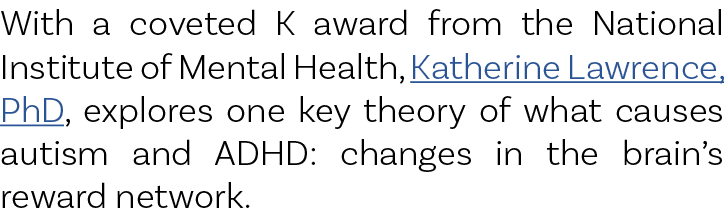 With a coveted K award from the National Institute of Mental Health, Katherine Lawrence, PhD, explores one key theory...