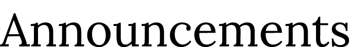 Announcements